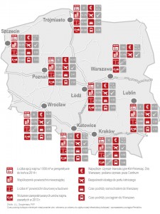 Mapa największych rynków biurowych w Polsce