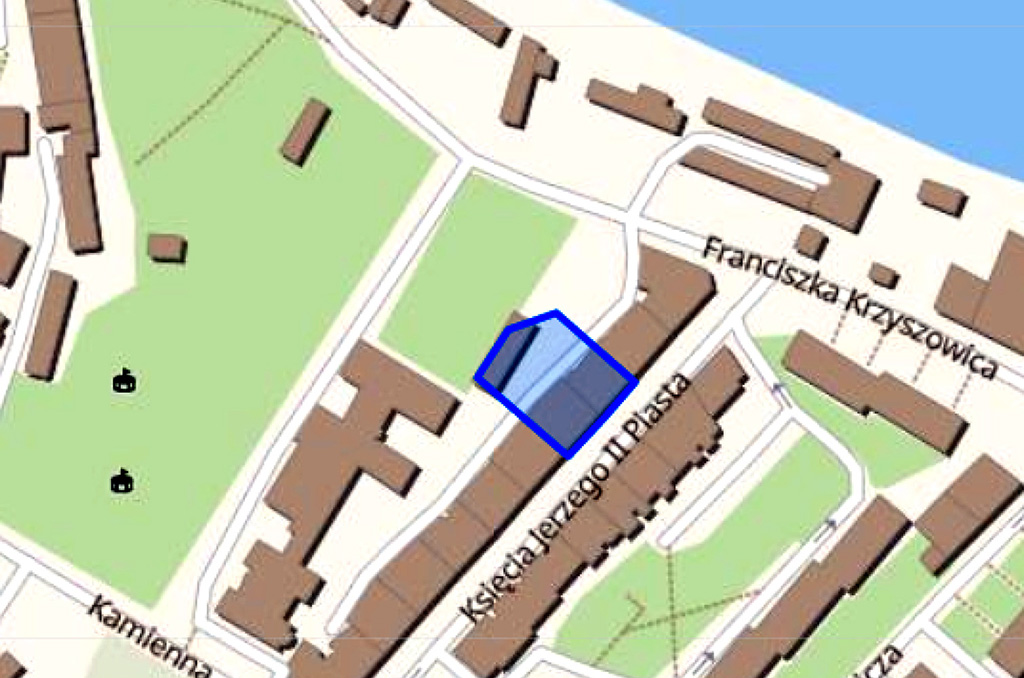 mapa z zaznaczeniem lokalizacji nieruchomości komercyjnej do sprzedaży Opole (okolice)