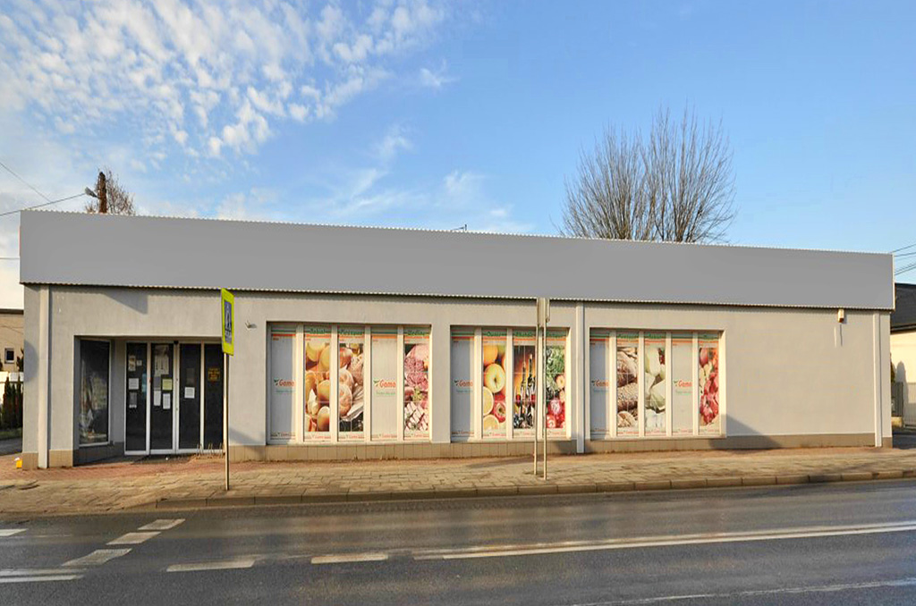 widok z ulicy na nieruchomość komercyjną do sprzedaży Piotrków Trybunalski (okolice)