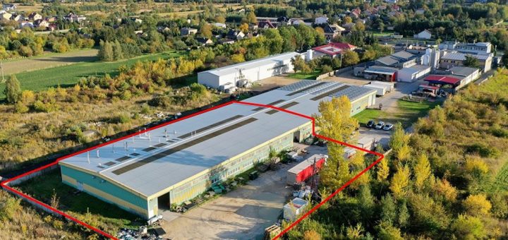 zdjęcie lotnicze prezentujące nieruchomość komercyjną na sprzedaż Częstochowa (okolice)