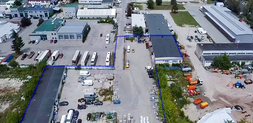 widok z lotu ptaka na nieruchomość inwestycyjną do sprzedaży Ełk