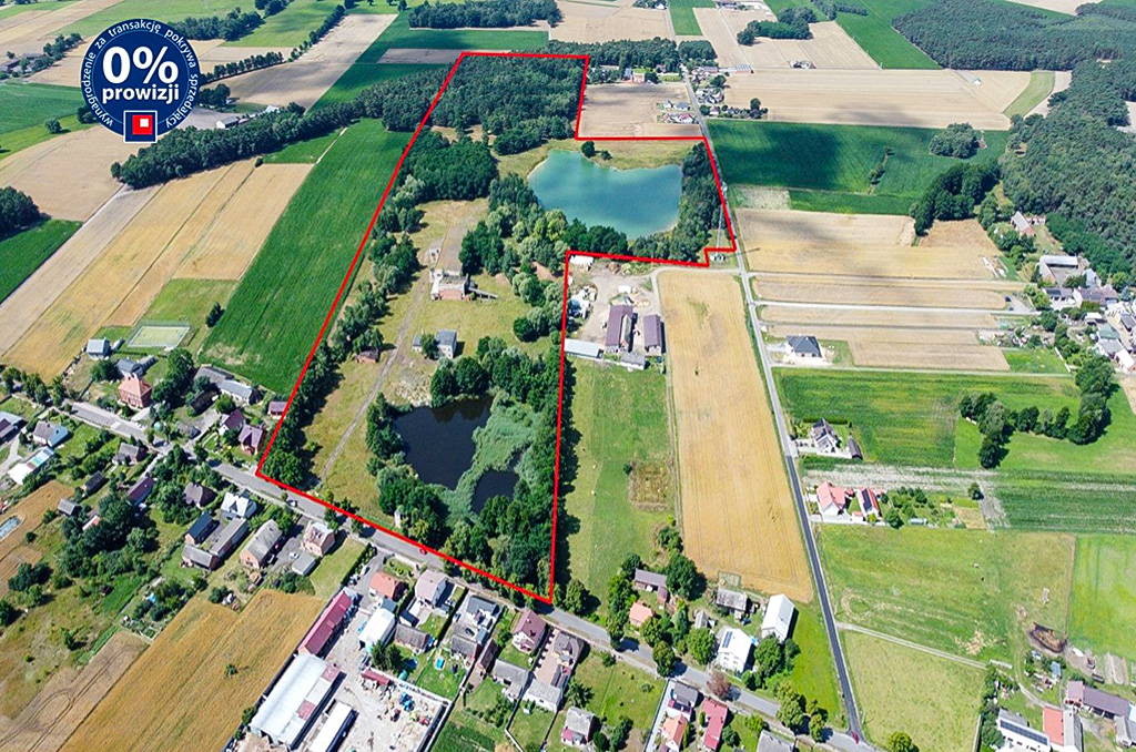 widok z lotu ptaka na nieruchomość inwestycyjną do sprzedaży Kalisz (okolice)