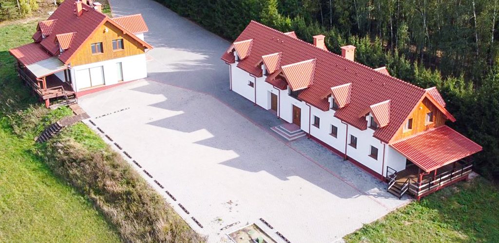 widok z lotu ptaka na nieruchomość inwestycyjną do sprzedaży Mazury