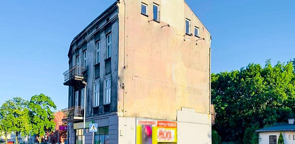 widok z ulicy na nieruchomość inwestycyjną do sprzedaży Katowice okolice