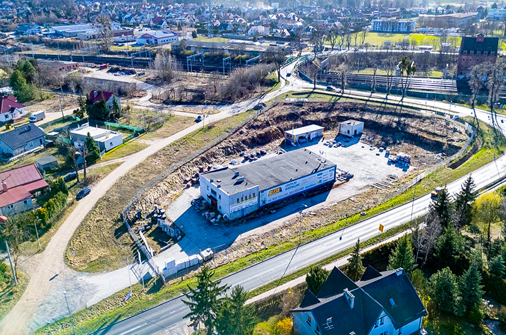 widok z lotu ptaka na nieruchomość komercyjną do sprzedaży Kwidzyn okolice