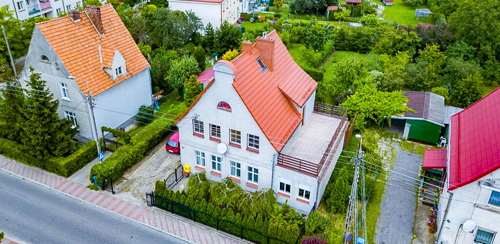 widok z lotu ptaka na nieruchomość inwestycyjną do sprzedaży Kwidzyn