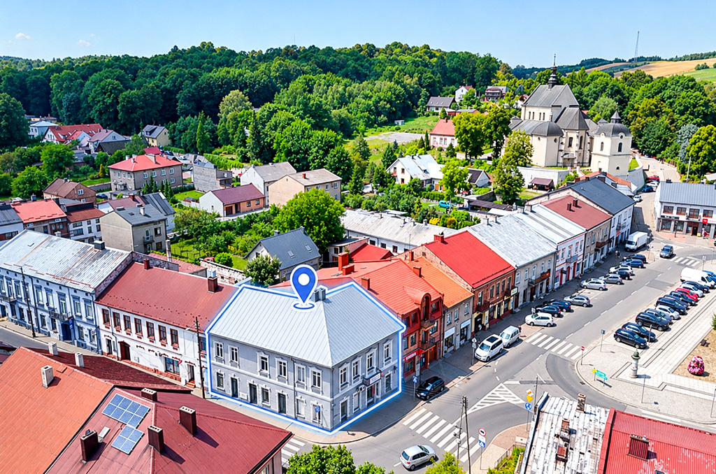 widok z lotu ptaka na nieruchomość komercyjną na sprzedaż Częstochowa (okolice)
